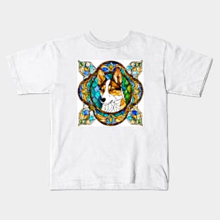 Stained Glass Norwegian Lundehund Kids T-Shirt